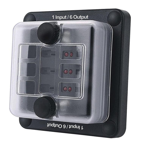 6-Way Water-resistant Fuse Box With LED Indicator And Sticker(ZH-1704A1)