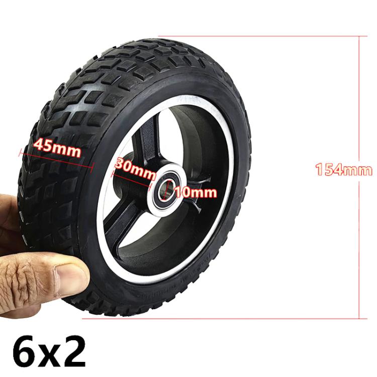 10mm 6inch Electrical Scooter Trolley Wheel 6 x 2 Solid Tires Whole Aluminum Wheels - free shipping - PMC Jewellery - Order now!