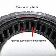 9.5 Inch Electrical Scooter Pneumatic Free Tires 9.5 x 2.50 Off-Road Skeleton Solid Tire, Color: Red