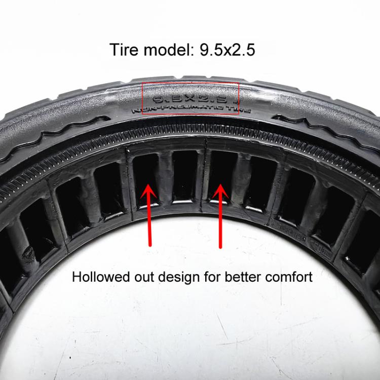 9.5 Inch Electrical Scooter Pneumatic Free Tires 9.5 x 2.50 Off-Road Skeleton Solid Tire, Color: Red