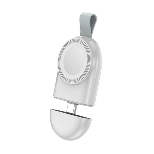 For Apple Watch 1/2/3/4/5/6/7/8/9/10/SE Portable Magnetic Wireless Charger Type-C Smart Wireless Charger(White) - Charger / Holder by PMC Jewellery | Online Shopping South Africa | PMC Jewellery | Buy Now Pay Later Mobicred
