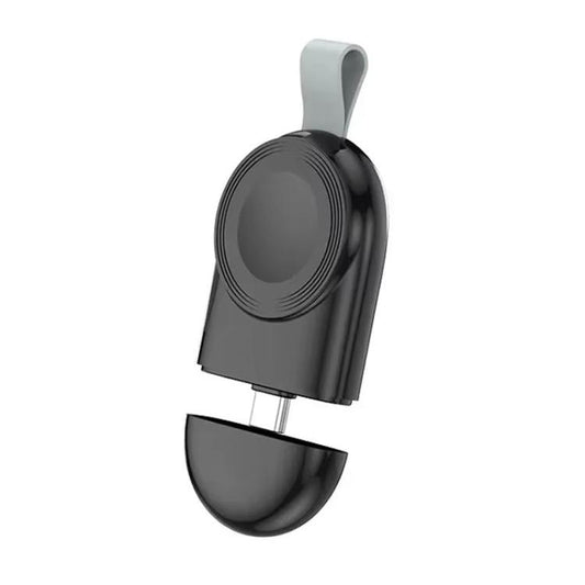 For Apple Watch 1/2/3/4/5/6/7/8/9/10/SE Portable Magnetic Wireless Charger Type-C Smart Wireless Charger(Black) - Charger / Holder by PMC Jewellery | Online Shopping South Africa | PMC Jewellery | Buy Now Pay Later Mobicred