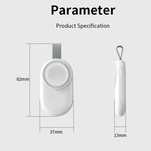 For Apple Watch 1/2/3/4/5/6/7/8/9/10/SE Portable Magnetic Wireless Charger Type-C Smart Wireless Charger(White)