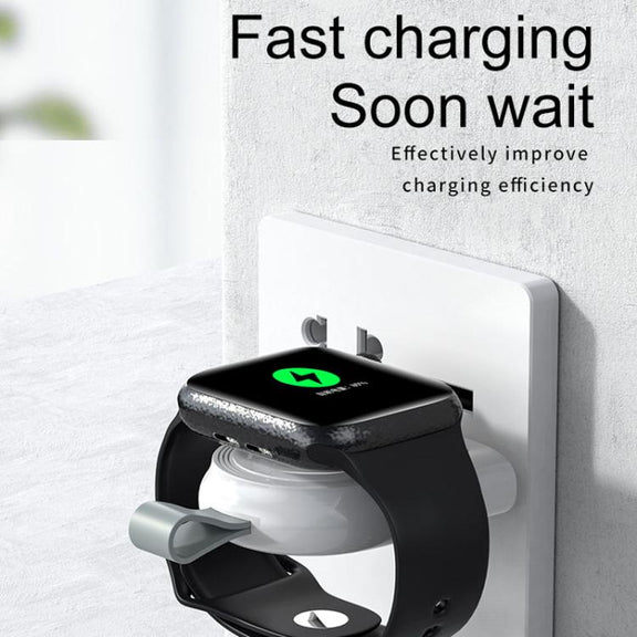 For Apple Watch 1/2/3/4/5/6/7/8/9/10/SE Portable Magnetic Wireless Charger Type-C Smart Wireless Charger(Black)