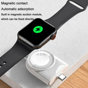 For Apple Watch 1/2/3/4/5/6/7/8/9/10/SE Portable Magnetic Wireless Charger Type-C Smart Wireless Charger(Black)