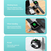 For Apple Watch 1/2/3/4/5/6/7/8/9/10/SE Portable Magnetic Wireless Charger Type-C Smart Wireless Charger(White)