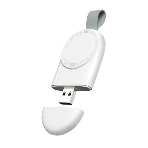 For Apple Watch 1/2/3/4/5/6/7/8/9/10/SE Portable USB Magnetic Wireless Charger(White)