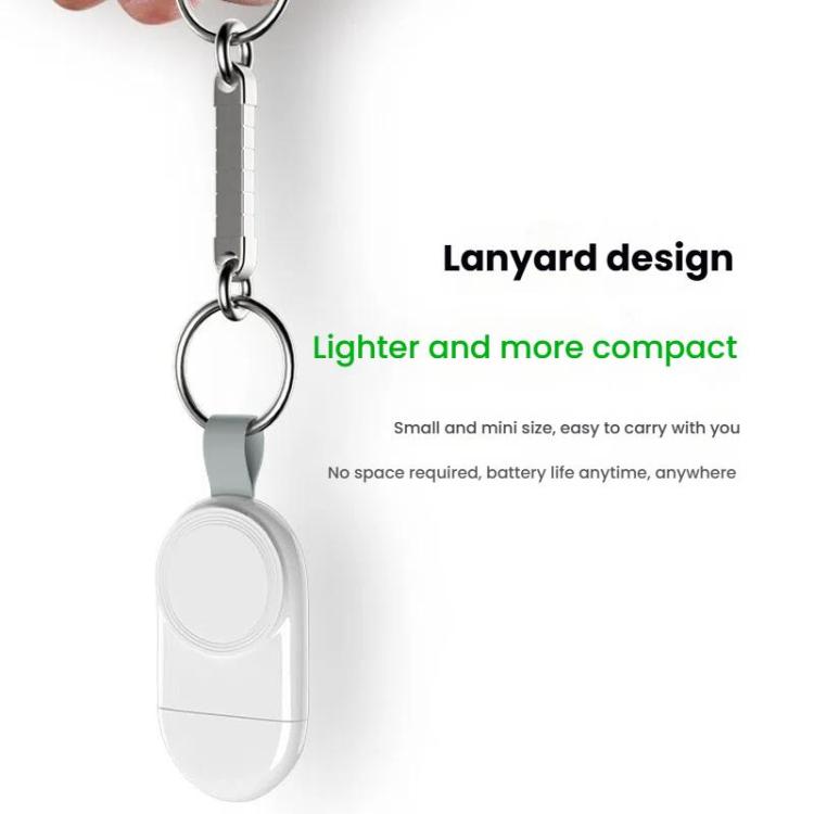 For Apple Watch 1/2/3/4/5/6/7/8/9/10/SE Portable USB Magnetic Wireless Charger(White)