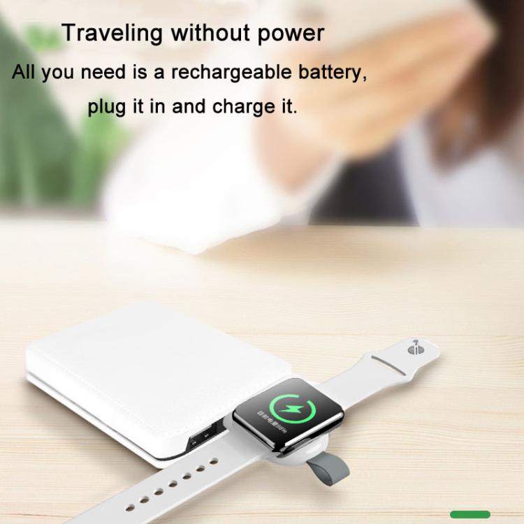 For Apple Watch 1/2/3/4/5/6/7/8/9/10/SE Portable USB Magnetic Wireless Charger(White) - Charger / Holder by PMC Jewellery | Online Shopping South Africa | PMC Jewellery | Buy Now Pay Later Mobicred