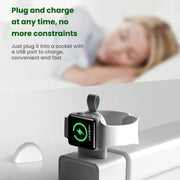 For Apple Watch 1/2/3/4/5/6/7/8/9/10/SE Portable USB Magnetic Wireless Charger(White)