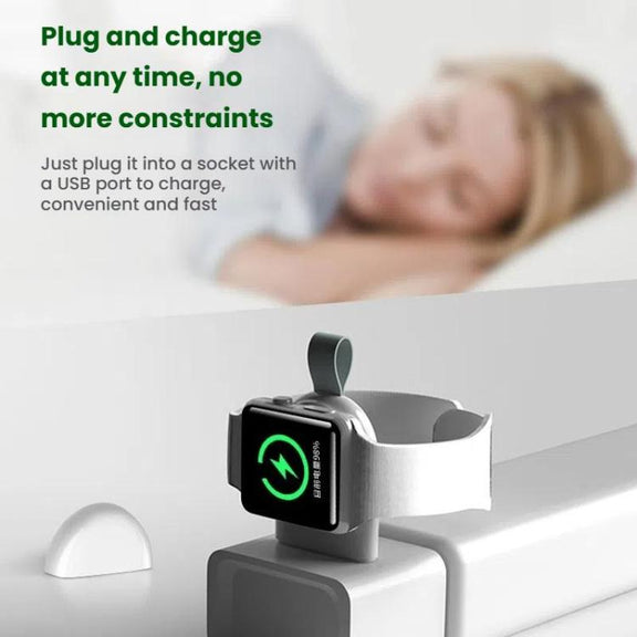 For Apple Watch 1/2/3/4/5/6/7/8/9/10/SE Portable USB Magnetic Wireless Charger(White)