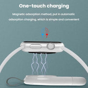 For Apple Watch 1/2/3/4/5/6/7/8/9/10/SE Portable USB Magnetic Wireless Charger(White)