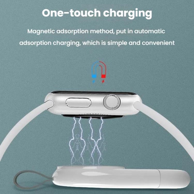 For Apple Watch 1/2/3/4/5/6/7/8/9/10/SE Portable USB Magnetic Wireless Charger(White)