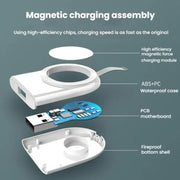 For Apple Watch 1/2/3/4/5/6/7/8/9/10/SE Portable USB Magnetic Wireless Charger(White)