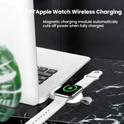 For Apple Watch 1/2/3/4/5/6/7/8/9/10/SE Portable USB Magnetic Wireless Charger(White)