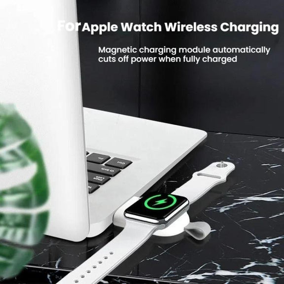 For Apple Watch 1/2/3/4/5/6/7/8/9/10/SE Portable USB Magnetic Wireless Charger(White)