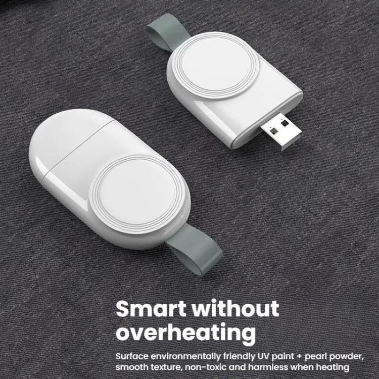 For Apple Watch 1/2/3/4/5/6/7/8/9/10/SE Portable USB Magnetic Wireless Charger(White)