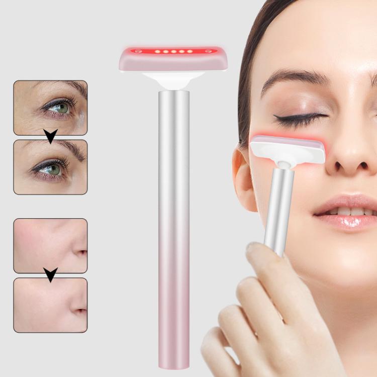 Red Light Facial Wand Eye Neck Massager With Vibrating for Lifting, Dark Circle Reduction(Gradient Pink) - free shipping - PMC TechLife - Order now!