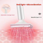 Red Light Facial Wand Eye Neck Massager With Vibrating for Lifting, Dark Circle Reduction(Fairy Pink)