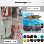 2.7 Meters 8-Rib Replacement Canopy For Outdoor Patio Umbrella Double Top Water-resistant Sunshade Fabric(Khaki)