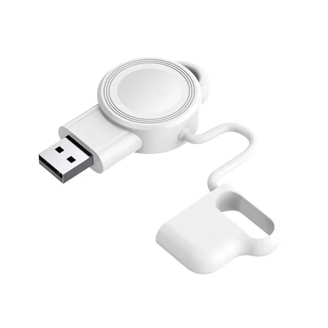 For Apple Watch 1/2/3/4/5/6/7/8/9/10/SE Magnetic Wireless Charger Mini Portable Smart Charger(White)
