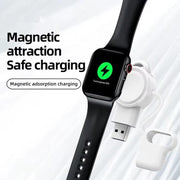 For Apple Watch 1/2/3/4/5/6/7/8/9/10/SE Magnetic Wireless Charger Mini Portable Smart Charger(Black)