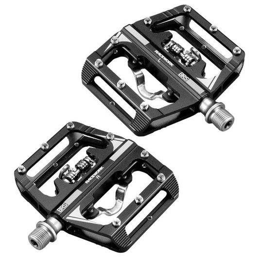 RACEWORK M215 Bicycle Lock Pedal To Flat Pedal Aluminum Alloy SPD Clipless Pedal(Black) - free shipping - PMC Jewellery - Order now!
