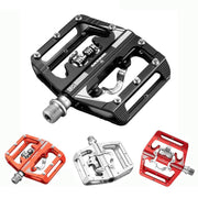 RACEWORK M215 Bicycle Lock Pedal To Flat Pedal Aluminum Alloy SPD Clipless Pedal(Red)