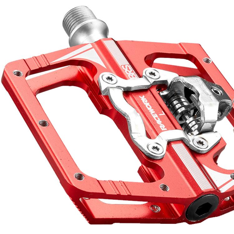 RACEWORK M215 Bicycle Lock Pedal To Flat Pedal Aluminum Alloy SPD Clipless Pedal(Orange) - free shipping - PMC Jewellery - Order now!