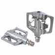 RACEWORK RK213 1pair Mountain Bike SPD + Flat Pedal Self-locking Dual-purpose Pedal(Silver) - free shipping - PMc TechLife - Order now!