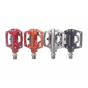 RACEWORK RK213 1pair Mountain Bike SPD + Flat Pedal Self-locking Dual-purpose Pedal(Orange)