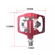 RACEWORK RK213 1pair Mountain Bike SPD + Flat Pedal Self-locking Dual-purpose Pedal(Silver)