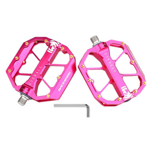 RACEWORK D029 CNC Triple Bearing Hollow Anti-slip Bicycle Pedals(Rose Red) - free shipping - PMC Jewellery - Order now!