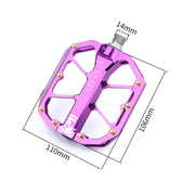 RACEWORK D029 CNC Triple Bearing Hollow Anti-slip Bicycle Pedals(Purple)