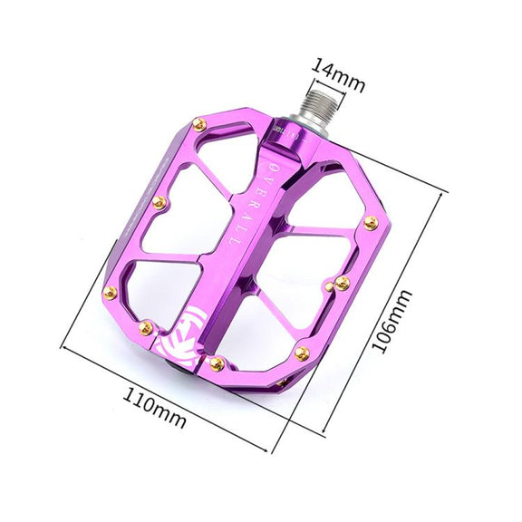 RACEWORK D029 CNC Triple Bearing Hollow Anti-slip Bicycle Pedals(Purple)