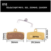 2pairs ZTTO Mountain Bike Full Metal Copper Base Lining Oil Disc Block Brake Pad, Model: MJ-01E