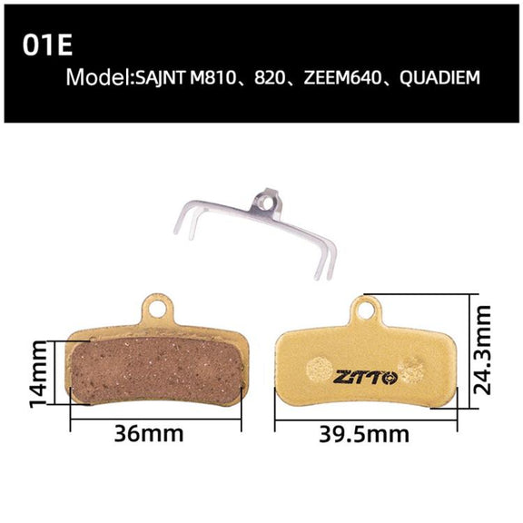 2pairs ZTTO Mountain Bike Full Metal Copper Base Lining Oil Disc Block Brake Pad, Model: MJ-01E