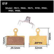 2pairs ZTTO Mountain Bike Full Metal Copper Base Lining Oil Disc Block Brake Pad, Model: MJ-01F