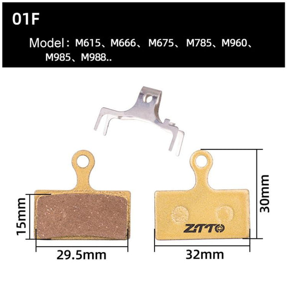 2pairs ZTTO Mountain Bike Full Metal Copper Base Lining Oil Disc Block Brake Pad, Model: MJ-01F