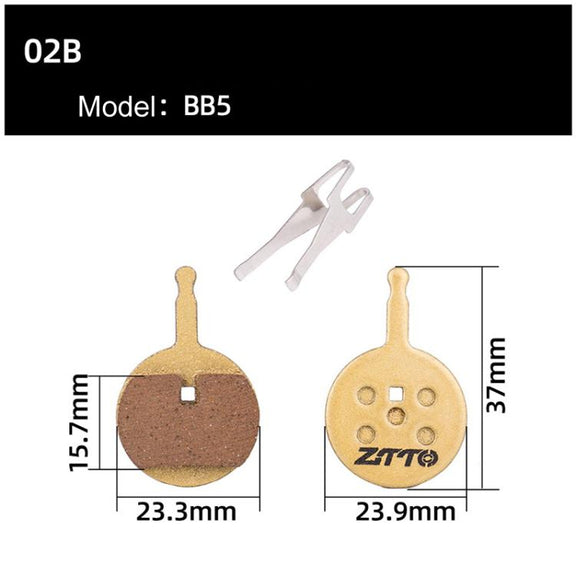 2pairs ZTTO Mountain Bike Full Metal Copper Base Lining Oil Disc Block Brake Pad, Model: MJ-02B
