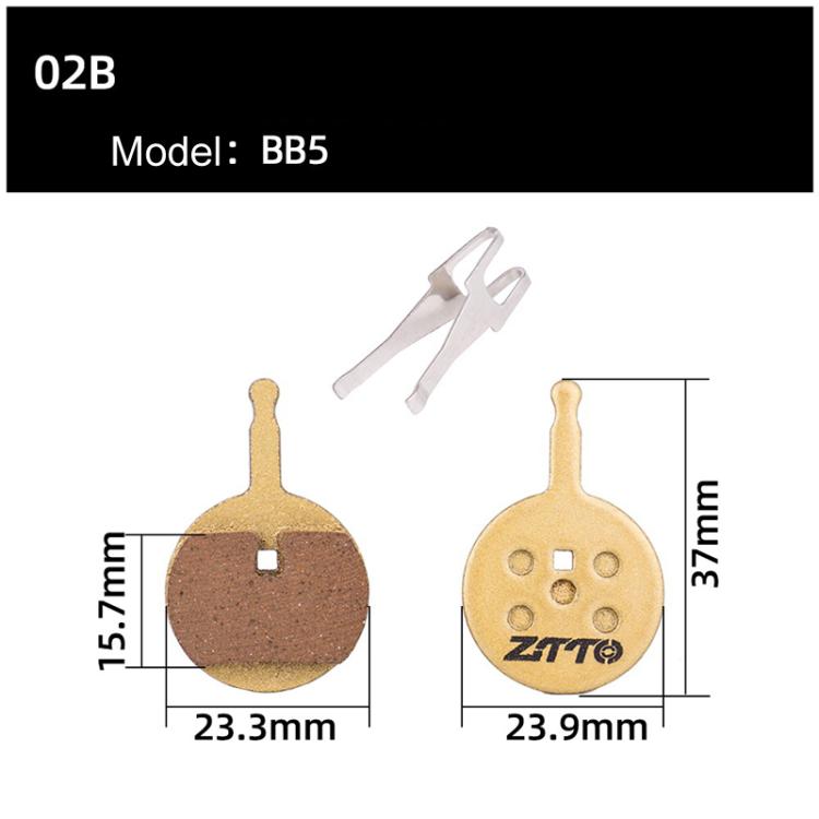 2pairs ZTTO Mountain Bike Full Metal Copper Base Lining Oil Disc Block Brake Pad, Model: MJ-02B
