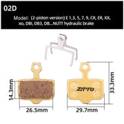 2pairs ZTTO Mountain Bike Full Metal Copper Base Lining Oil Disc Block Brake Pad, Model: MJ-02D