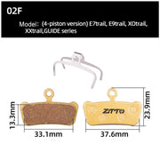2pairs ZTTO Mountain Bike Full Metal Copper Base Lining Oil Disc Block Brake Pad, Model: MJ-02F