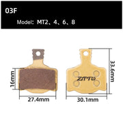 2pairs ZTTO Mountain Bike Full Metal Copper Base Lining Oil Disc Block Brake Pad, Model: MJ-03F