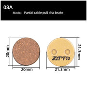 2pairs ZTTO Mountain Bike Full Metal Copper Base Lining Oil Disc Block Brake Pad, Model: MJ-08A