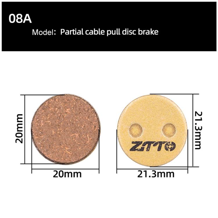 2pairs ZTTO Mountain Bike Full Metal Copper Base Lining Oil Disc Block Brake Pad, Model: MJ-08A
