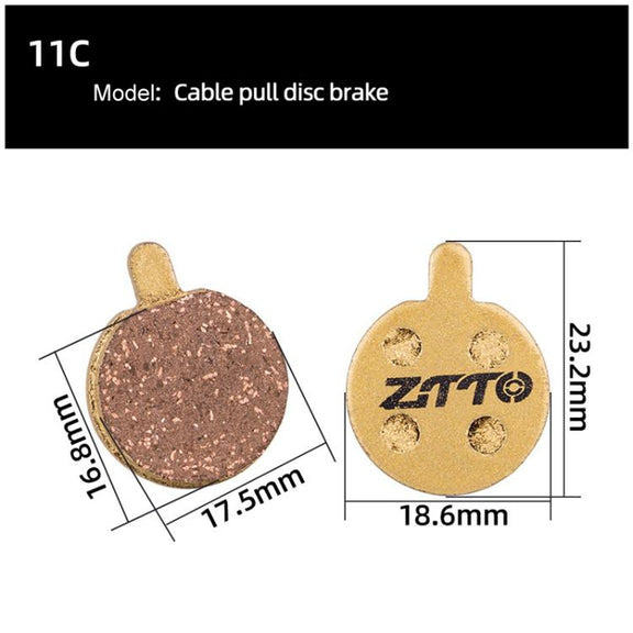 2pairs ZTTO Mountain Bike Full Metal Copper Base Lining Oil Disc Block Brake Pad, Model: MJ-11C