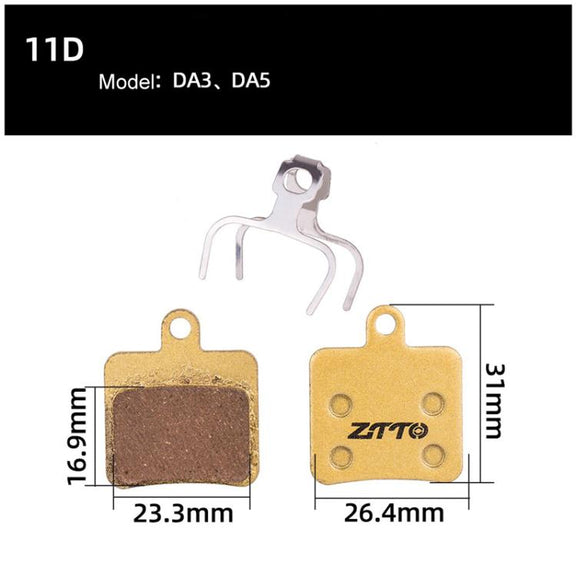 2pairs ZTTO Mountain Bike Full Metal Copper Base Lining Oil Disc Block Brake Pad, Model: MJ-11D