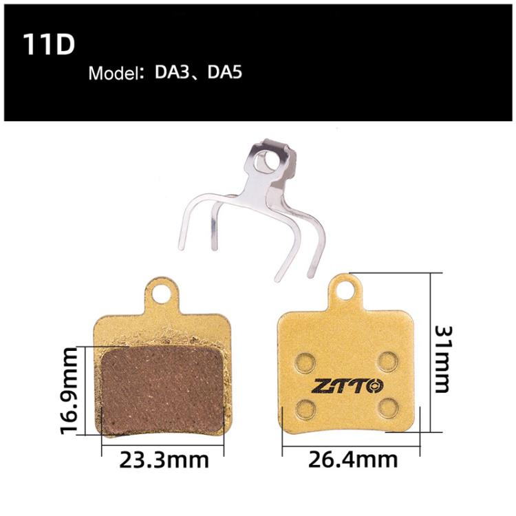 2pairs ZTTO Mountain Bike Full Metal Copper Base Lining Oil Disc Block Brake Pad, Model: MJ-11D