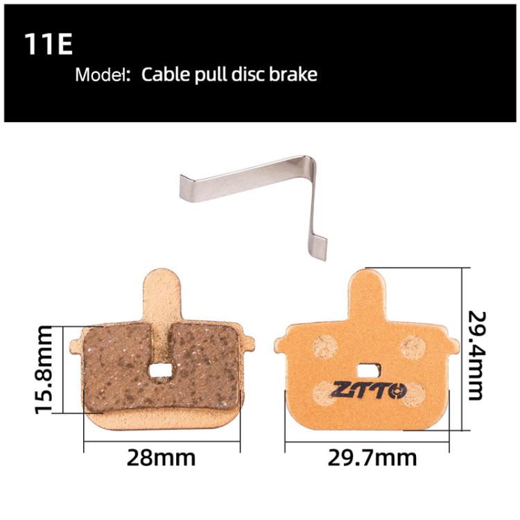 2pairs ZTTO Mountain Bike Full Metal Copper Base Lining Oil Disc Block Brake Pad, Model: MJ-11E